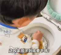 熊孩子把马桶当成洗碗机用，想不到还洗得挺干净