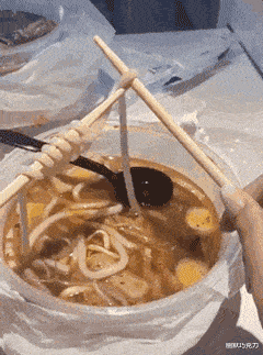 用米线织毛衣