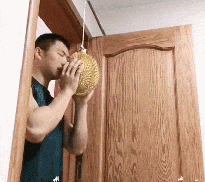 这家伙一看就没吃过榴梿的亏，不知道它的壳有多硬
