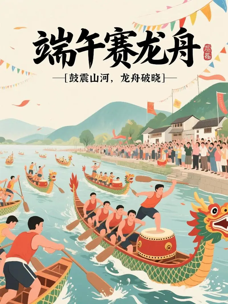 鼓声震山河，龙舟破浪竞端阳