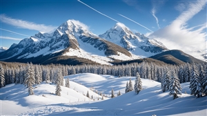 妙不可言的山间雪景