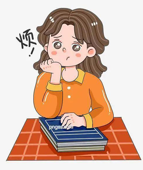 心情烦恼的卡通女人图片