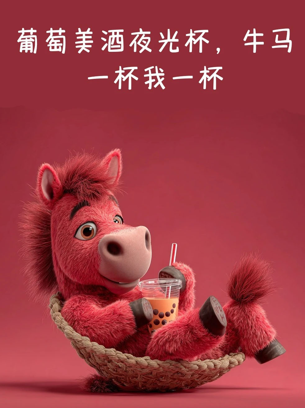 葡萄美酒夜光杯，牛马一杯我一杯