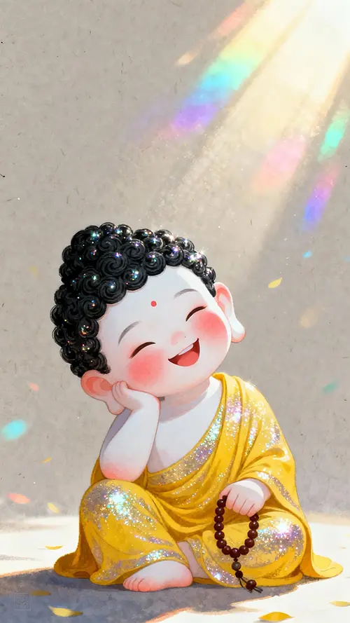 愿我们都能像小佛陀一样，把日子过成甜甜的模样