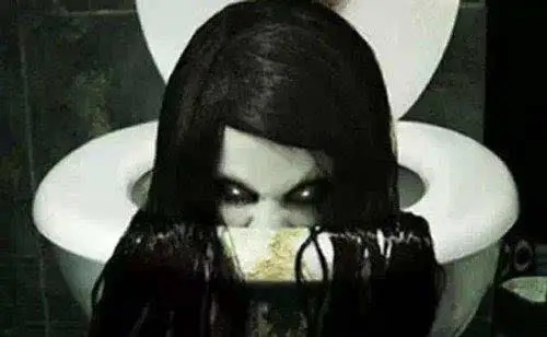 躲在马桶里的可怕女妖怪