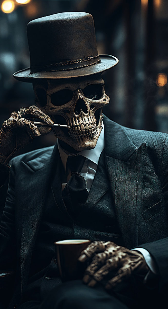 别和戴礼帽的骷髅对视，别接他递来的任何东西