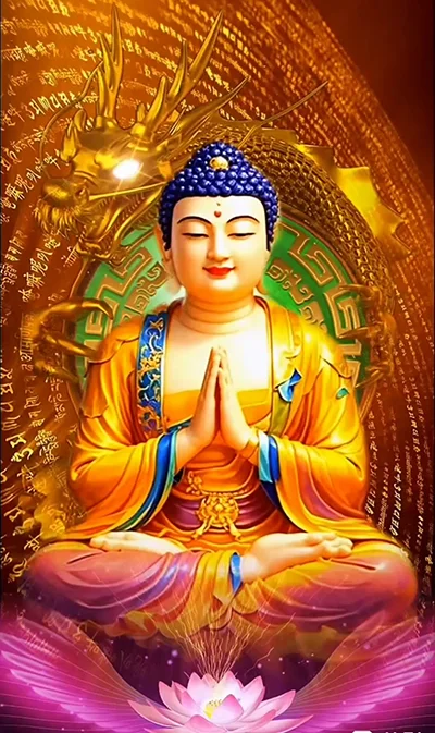 双手合一打座的菩萨