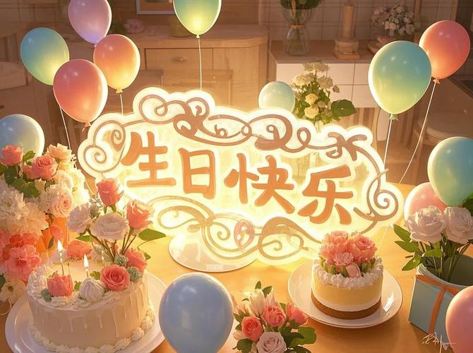 非常漂亮的生日快乐氛围灯