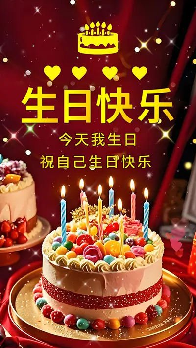 今天是我的生日，祝自己生日快乐