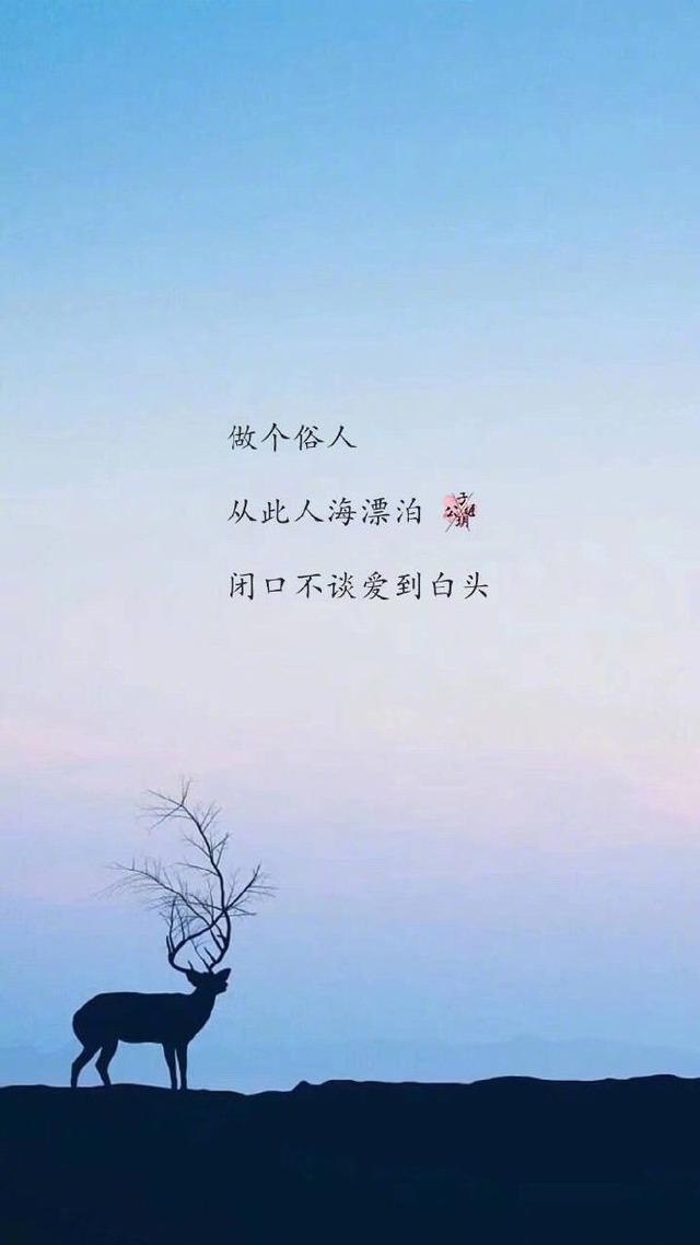 做个俗人，从此人海漂泊，闭口不谈爱到白头