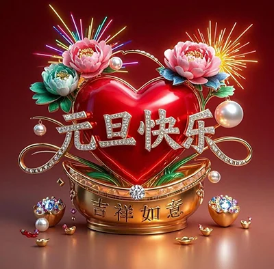 最新 好看的元旦祝福图片，祝大家吉祥如意