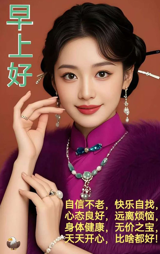 早上好祝福图片-自信不老，快乐自找