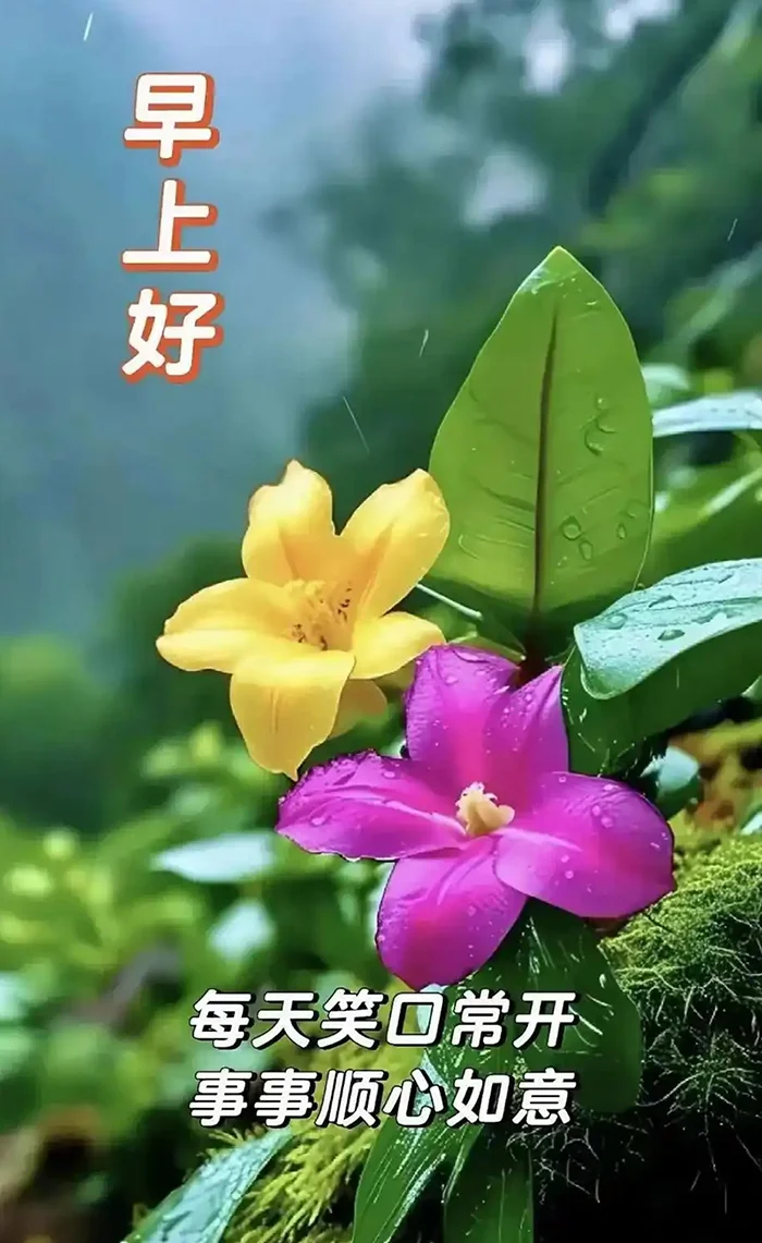 朋友早上好！祝你每天笑口常开