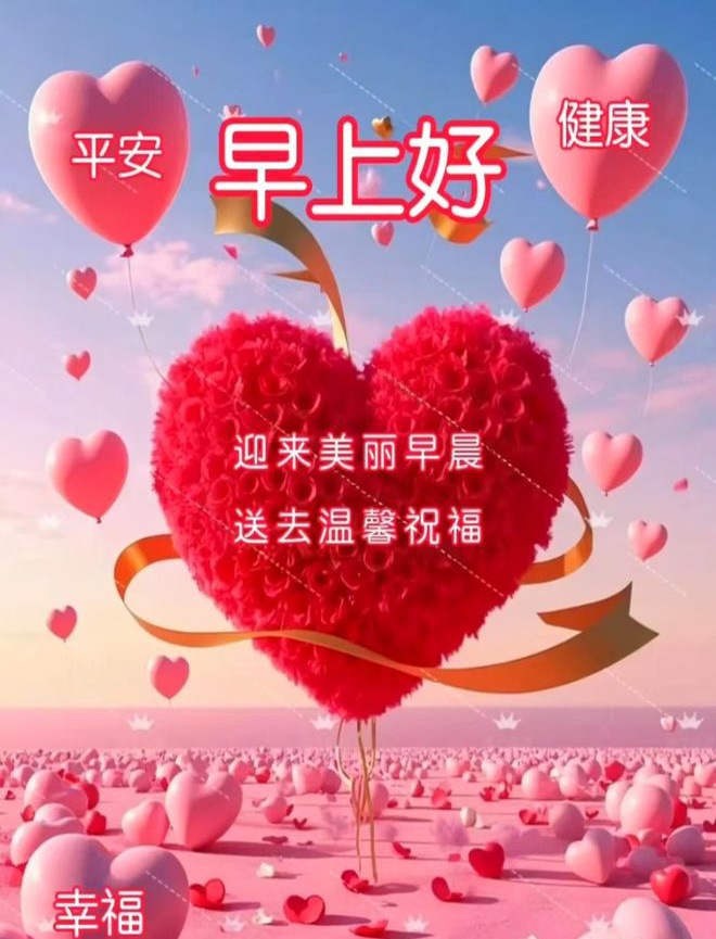 一起迎来美丽的早晨，给你送去温馨的祝福