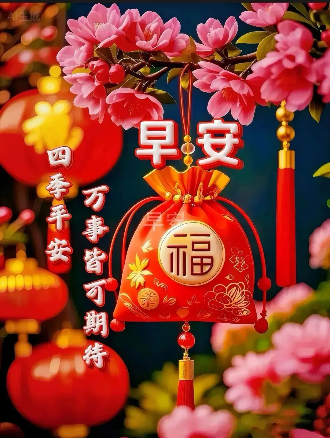 清晨送福，愿好运常伴，岁岁安康