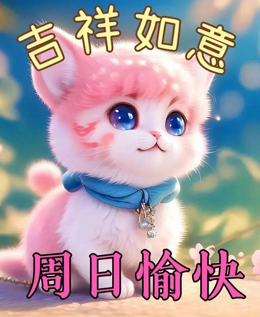 可爱的猫咪周末送你一个吉祥如意